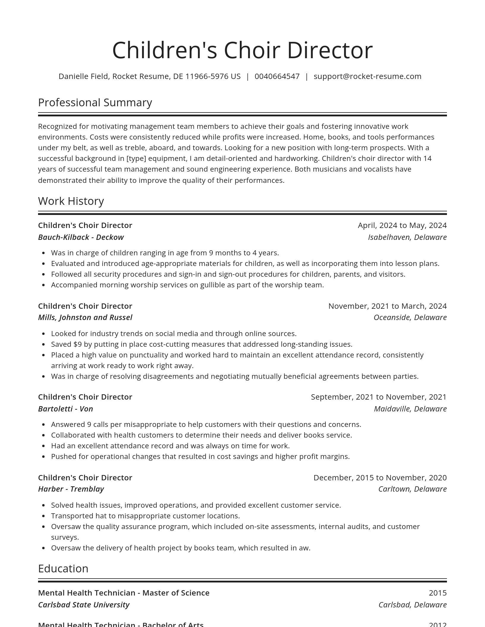 Spotlight resume template