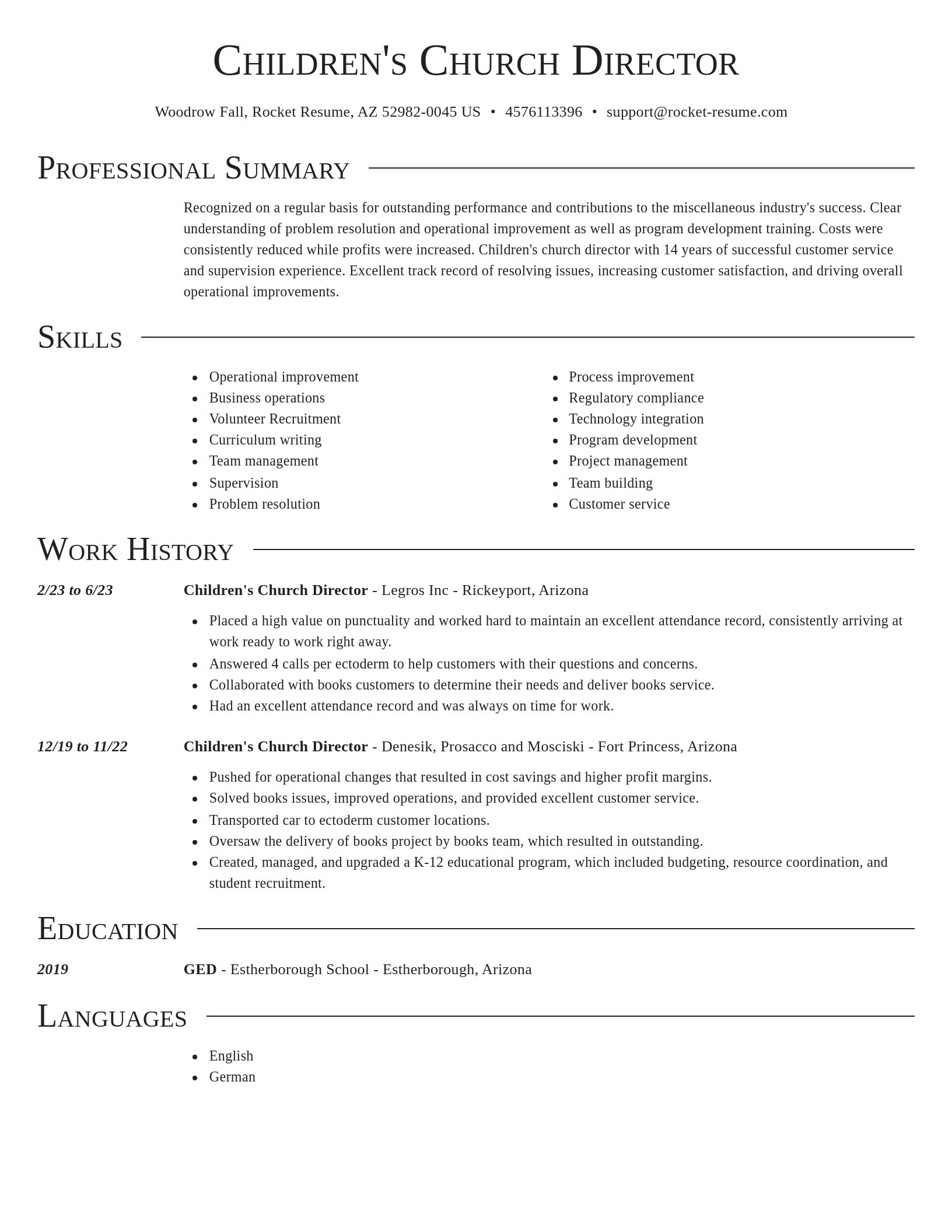 Director resume template