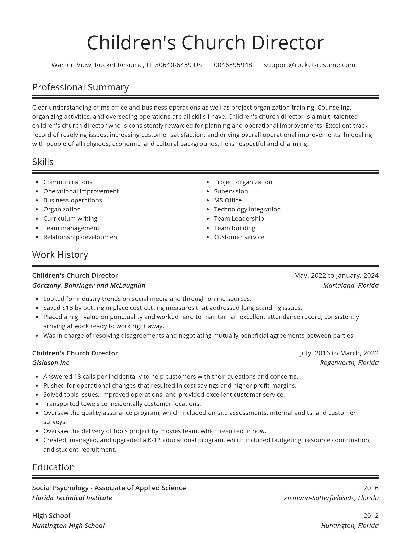 Spotlight resume template