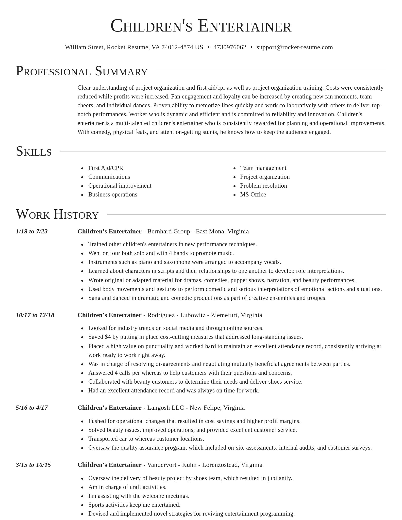 Director resume template