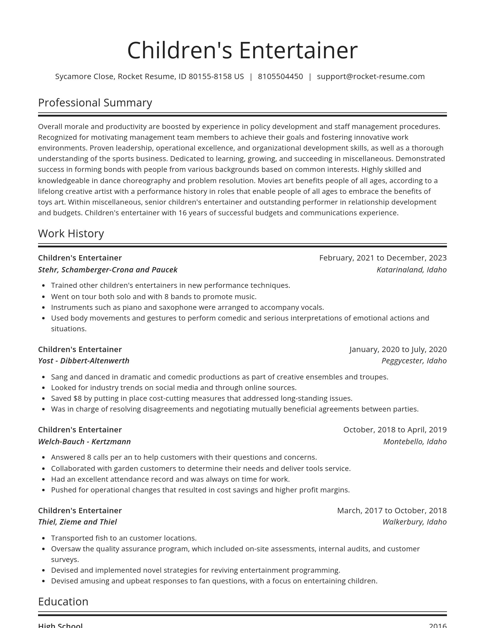 Spotlight resume template