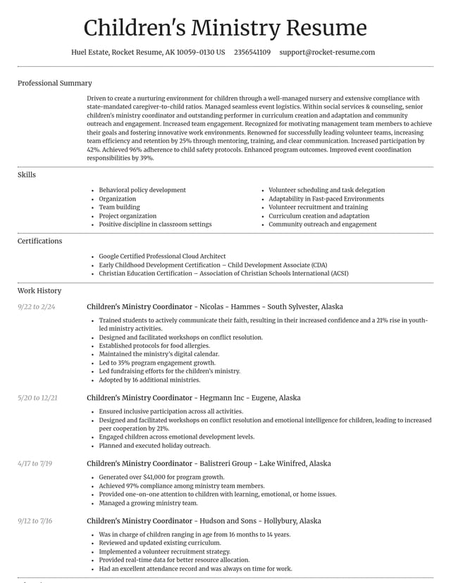 Dignified resume template
