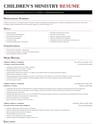 Children's Ministry Coordinator resume template