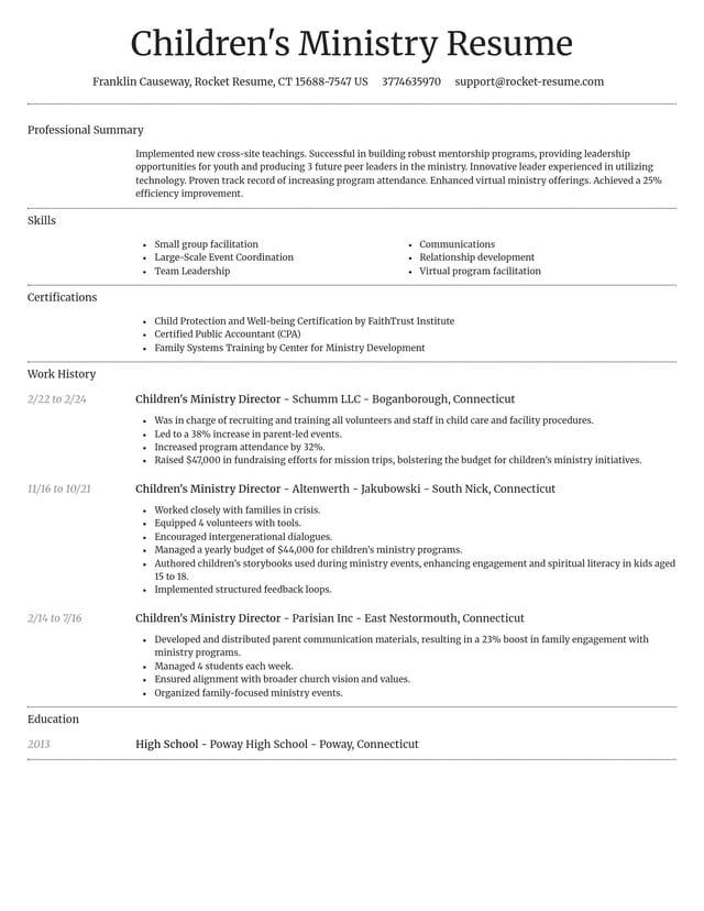 Dignified resume template
