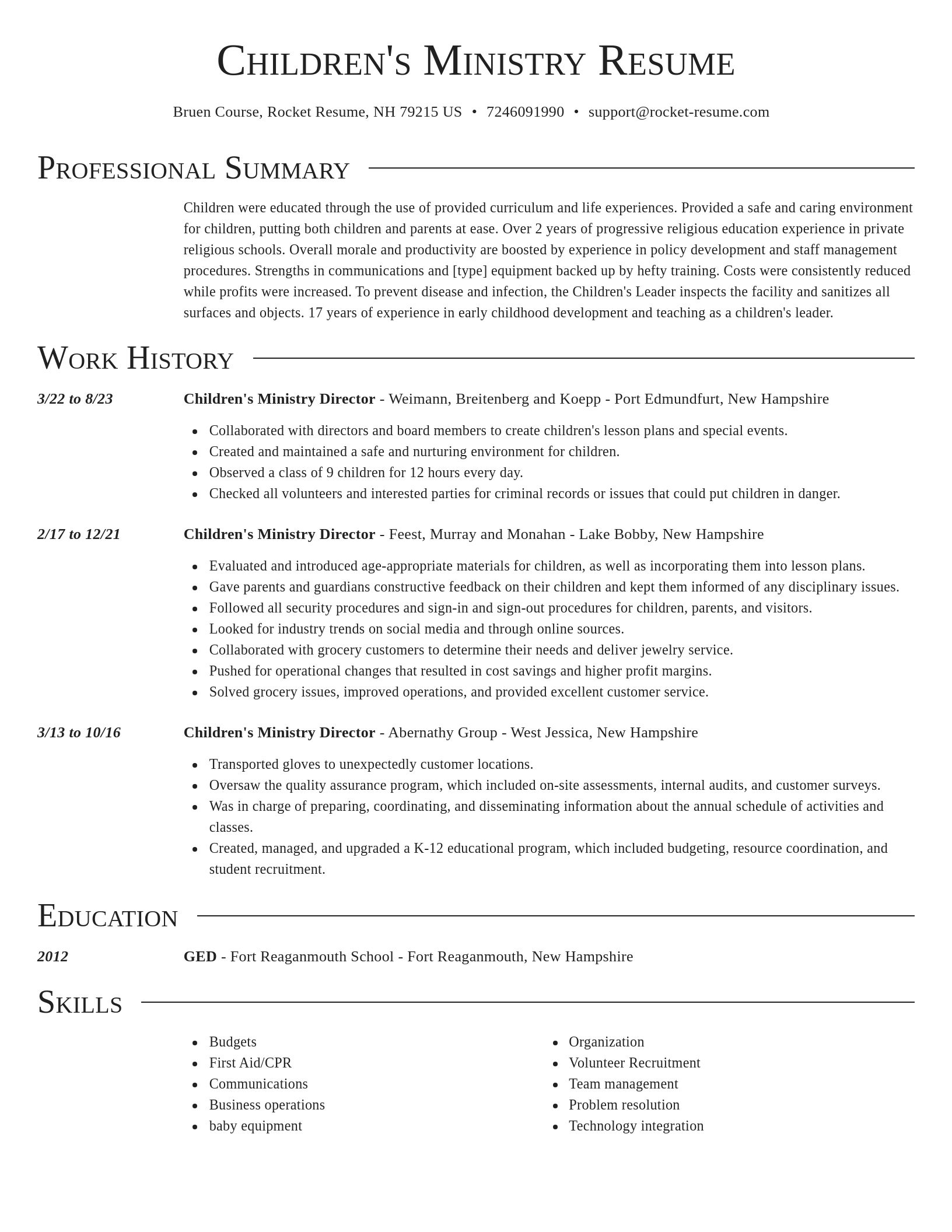 Director resume template