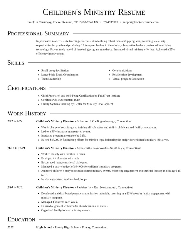 Director resume template