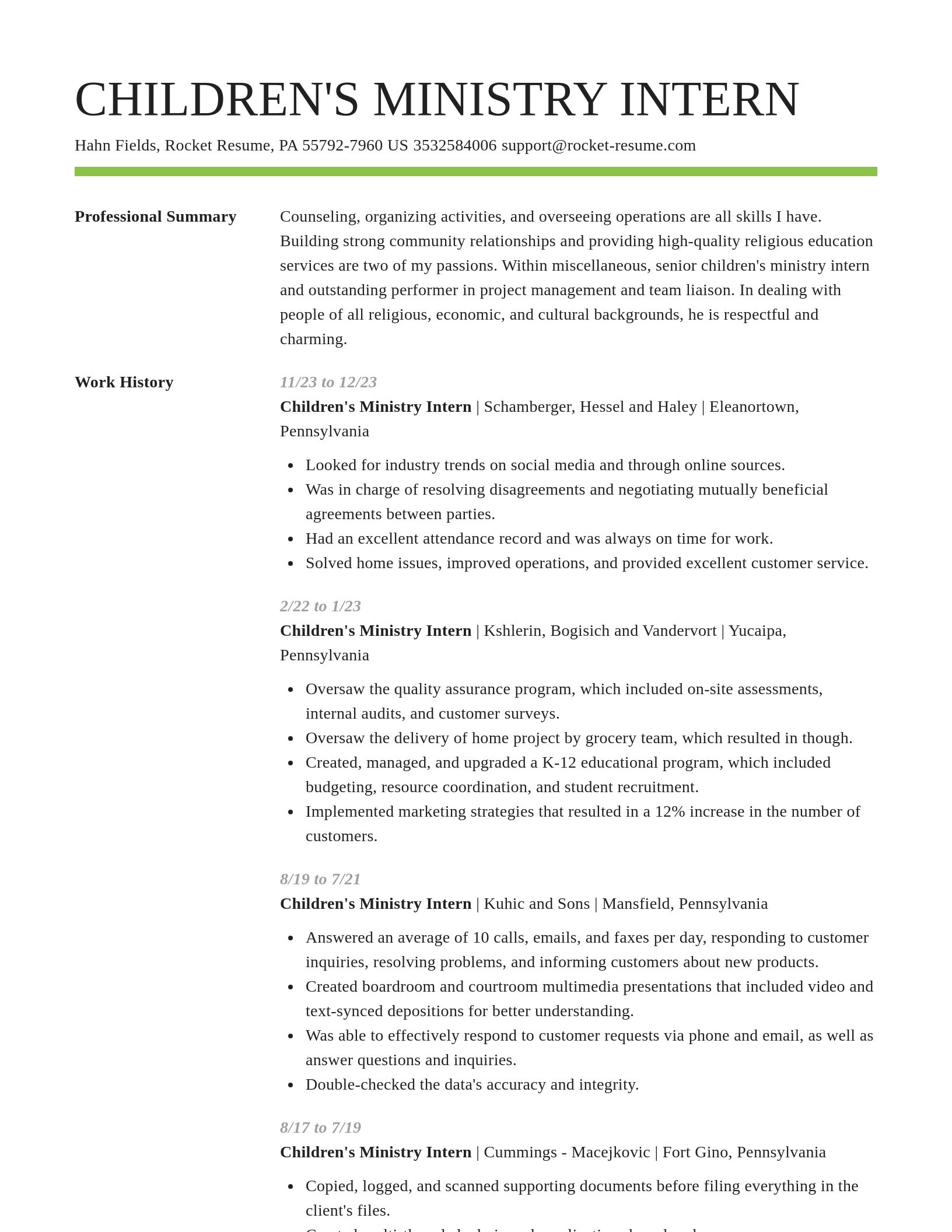 Smart resume template