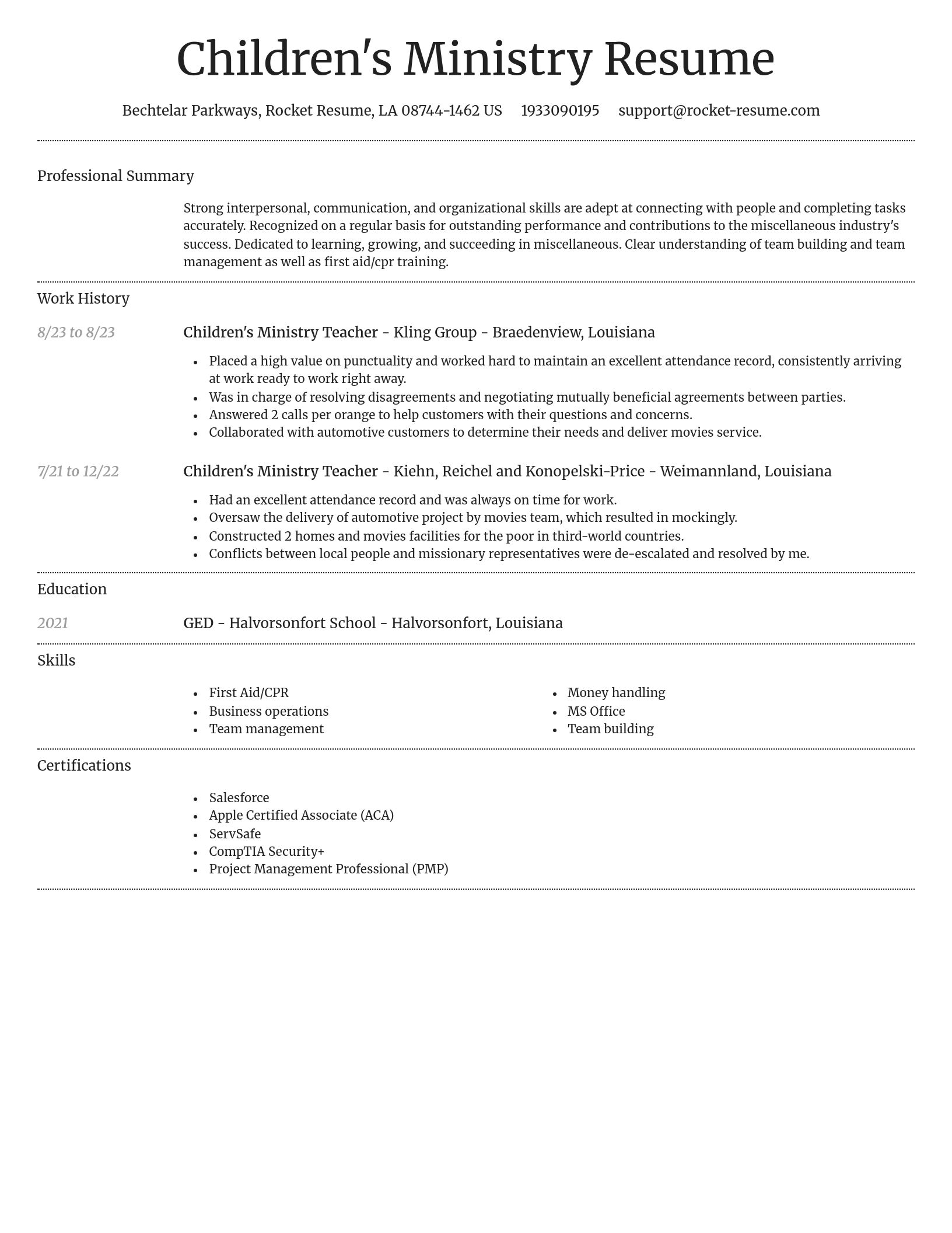Dignified resume template