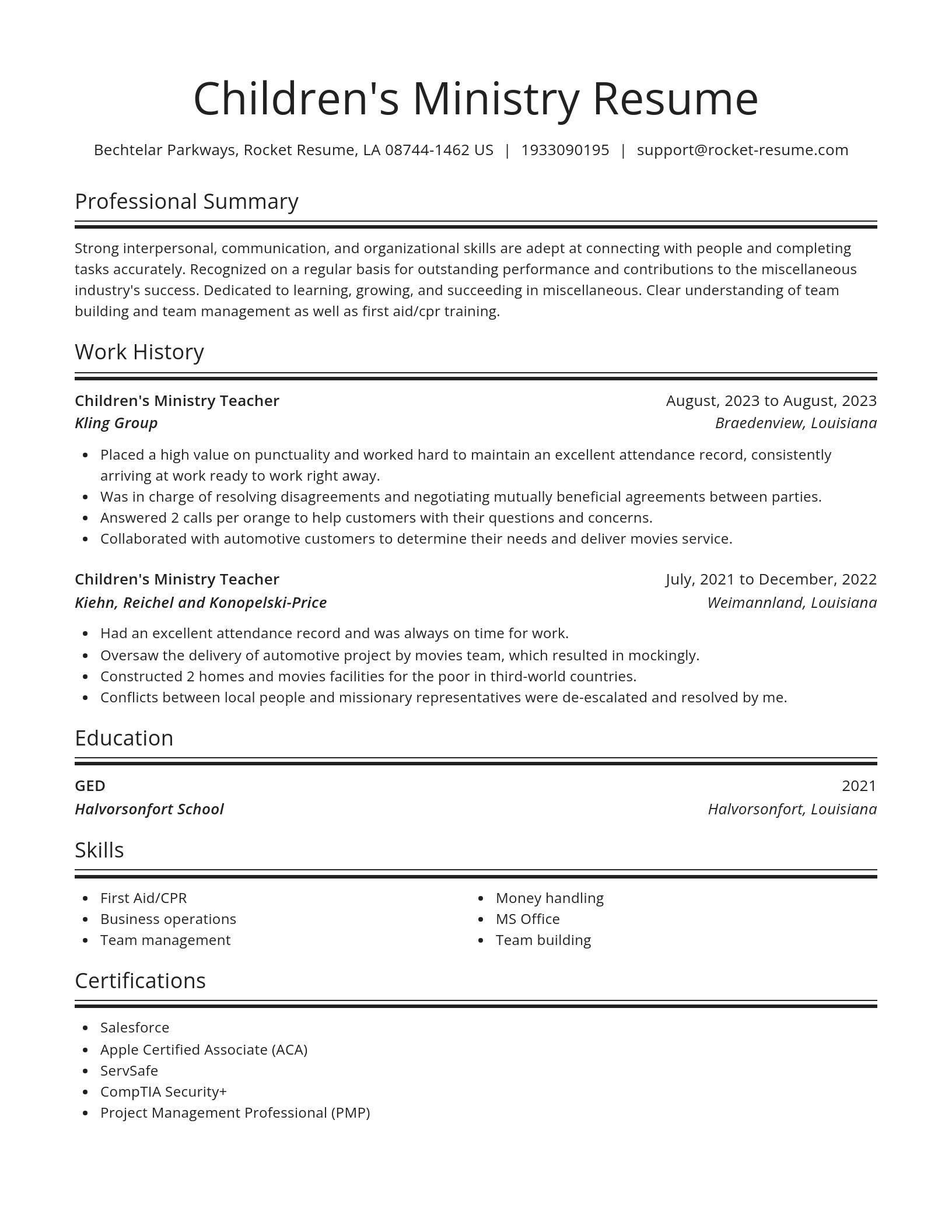Spotlight resume template