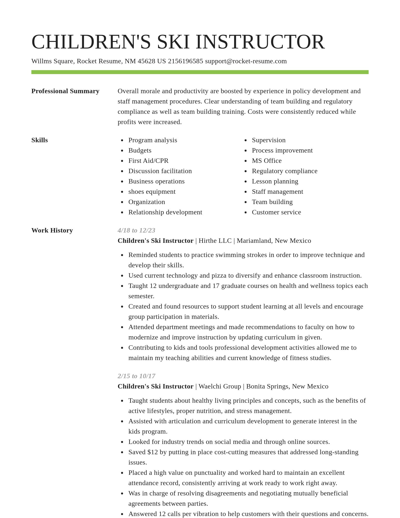 Smart resume template