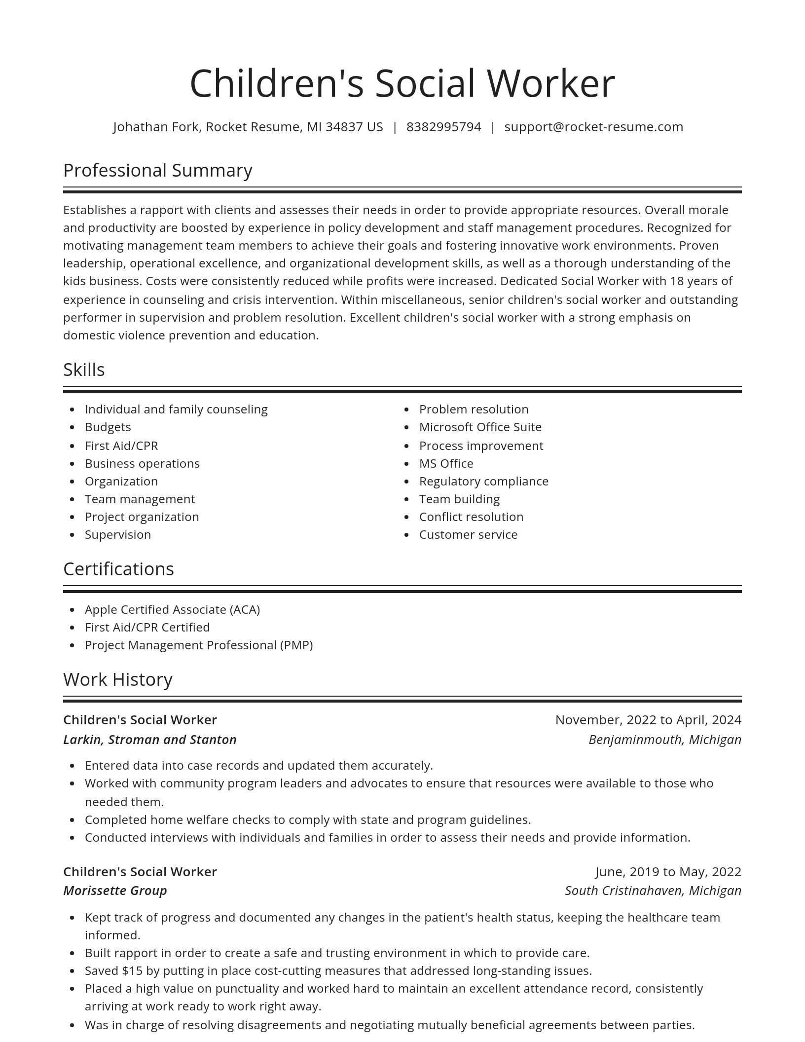 Spotlight resume template