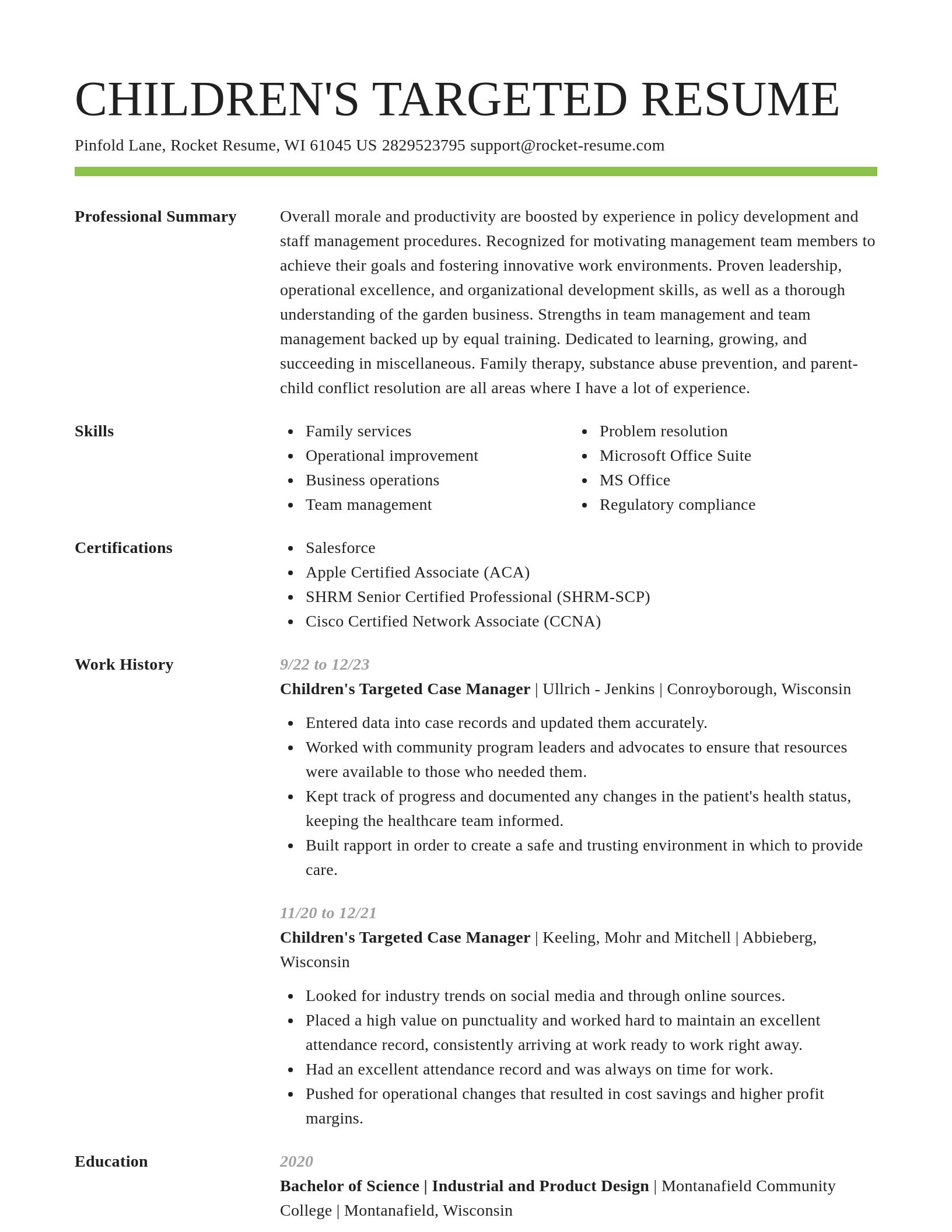 Smart resume template