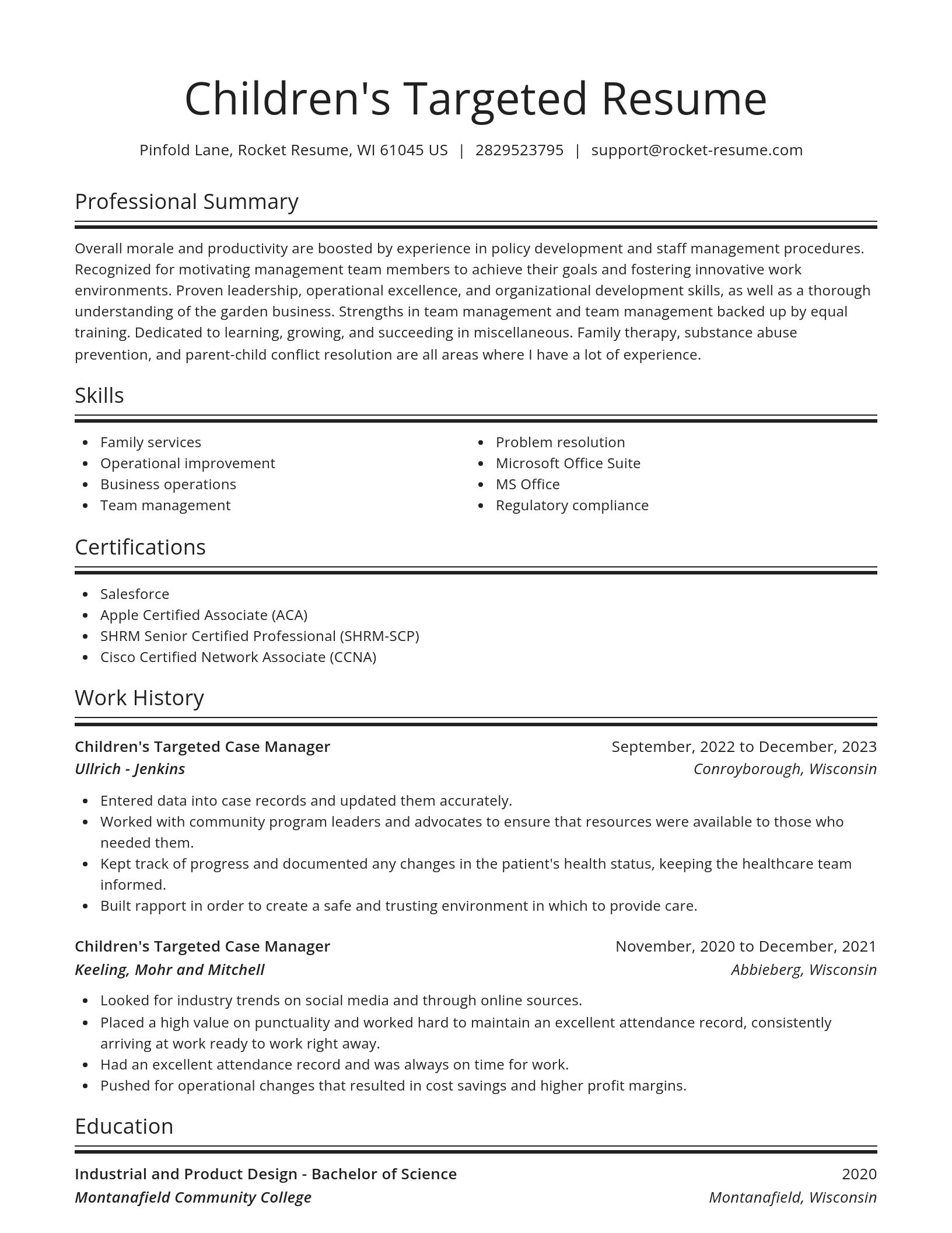 Spotlight resume template