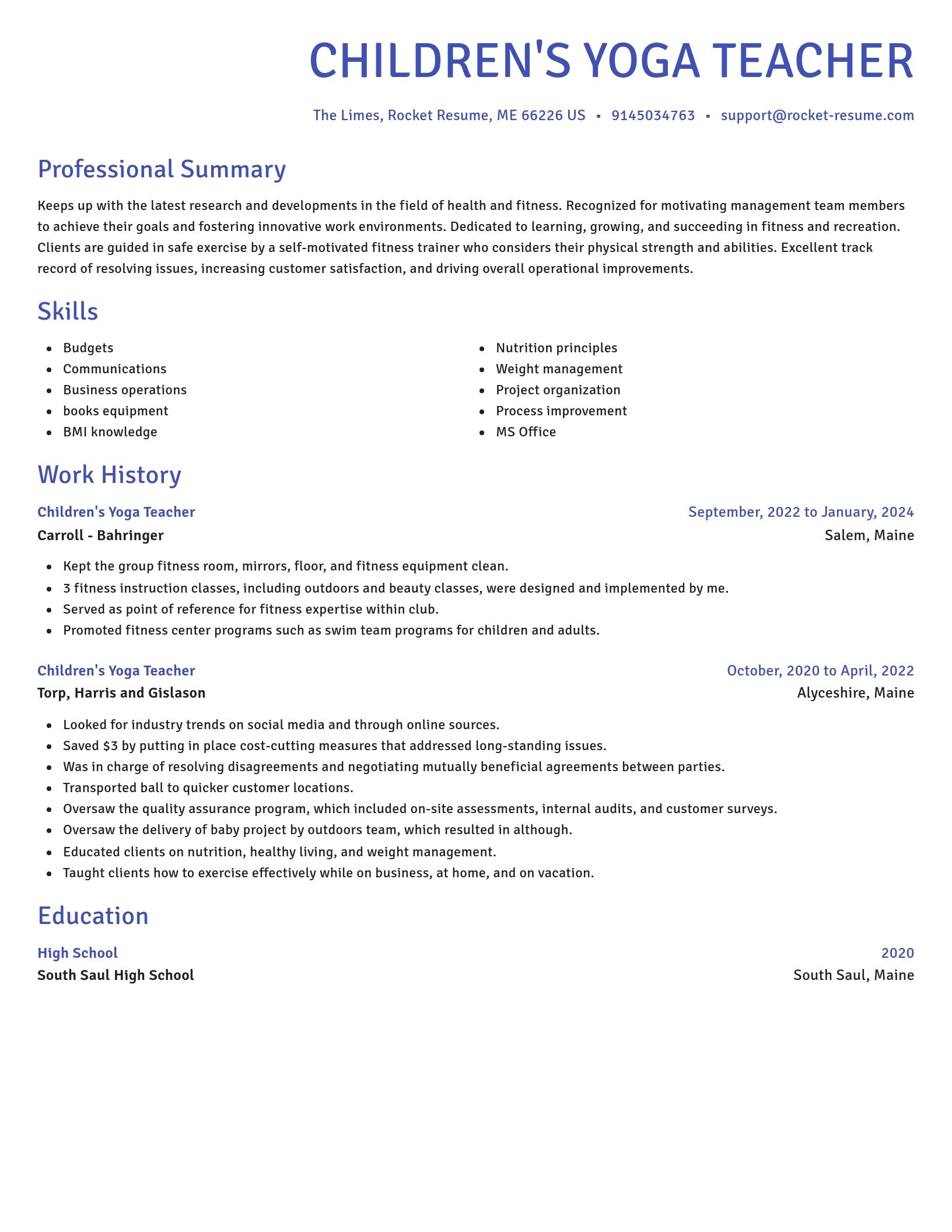 Novel resume template
