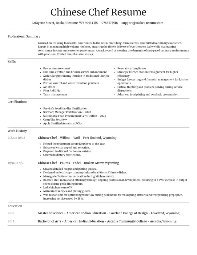 Dignified resume template