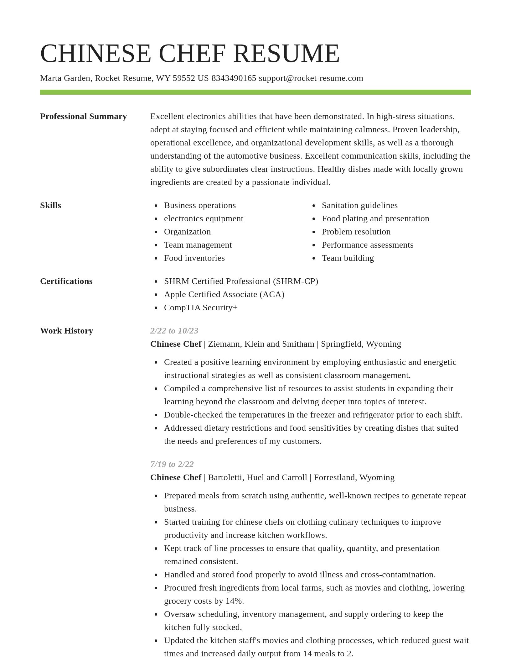 Smart resume template