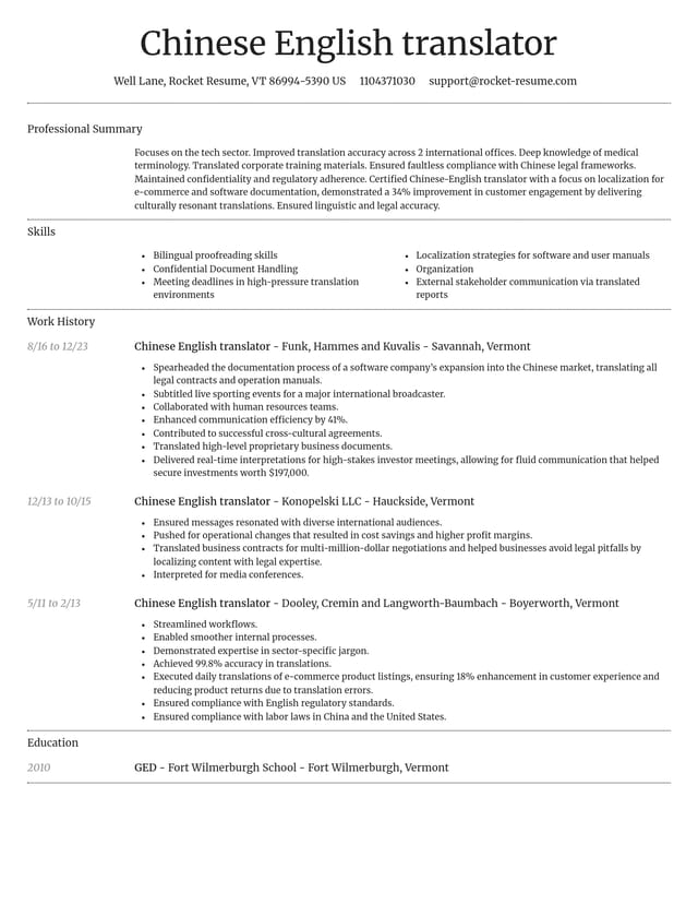 Dignified resume template