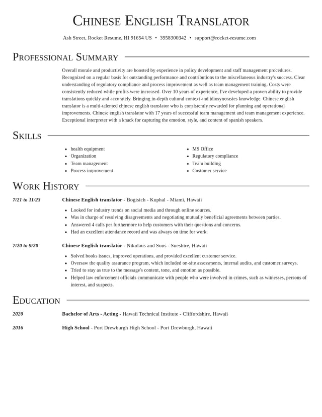 Director resume template