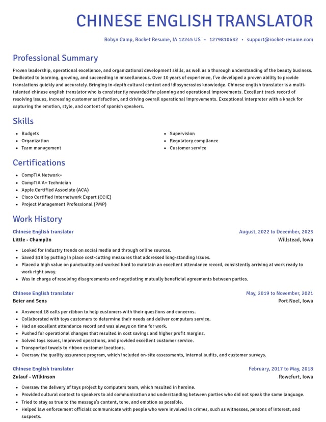 Novel resume template