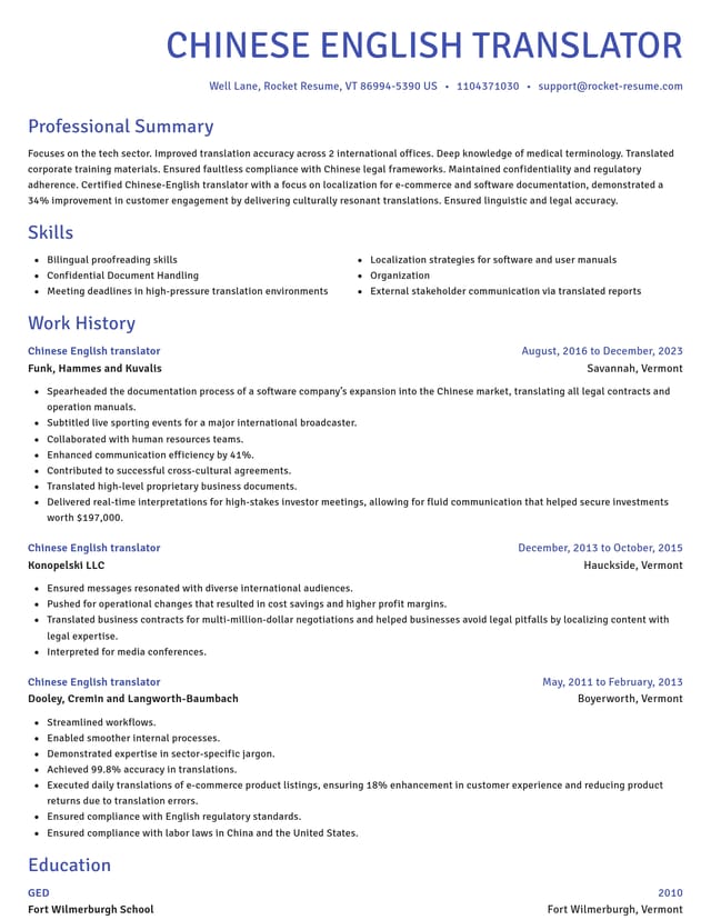 Novel resume template