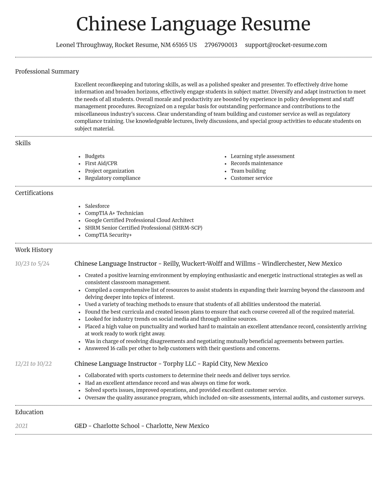 Dignified resume template
