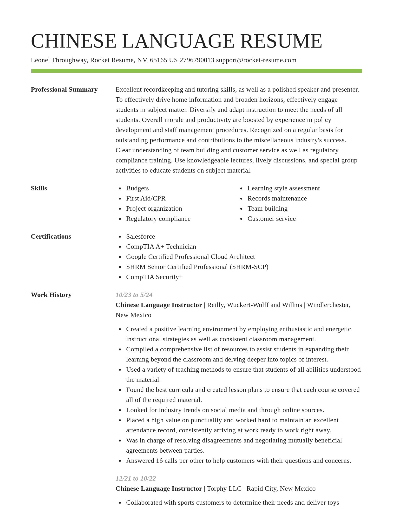 Smart resume template