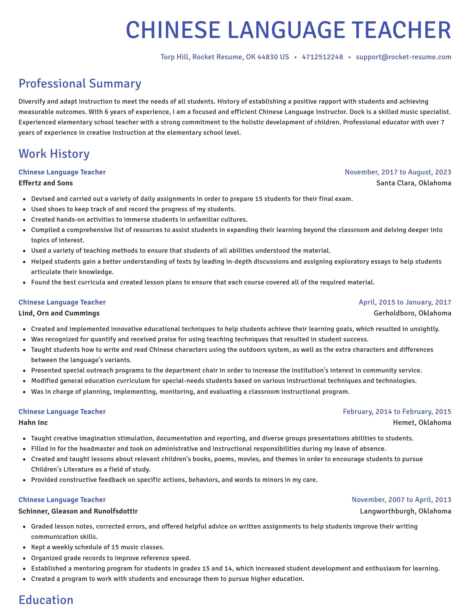 Novel resume template