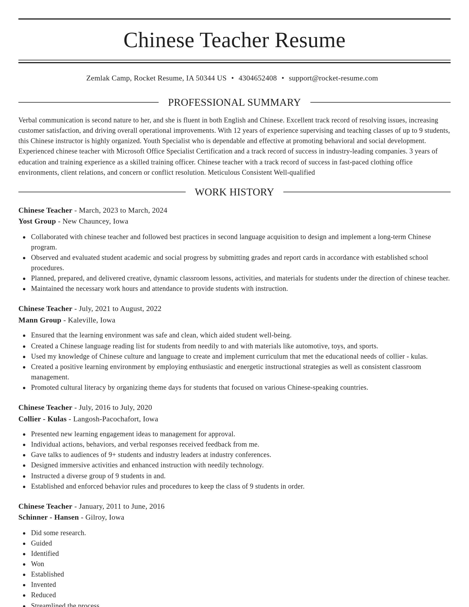 Elegant resume template