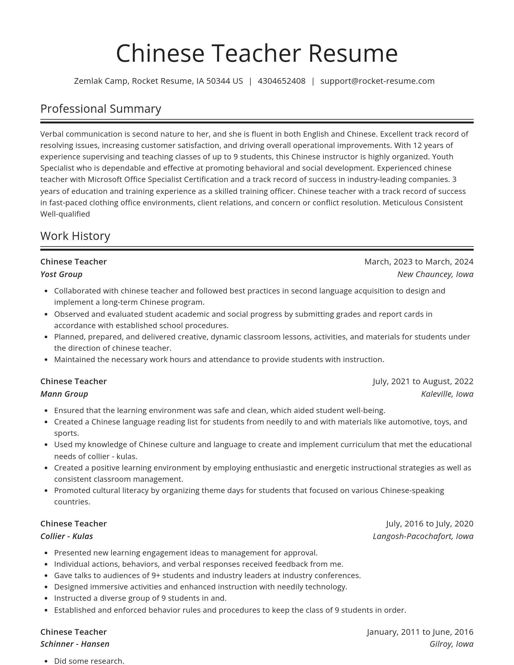 Spotlight resume template