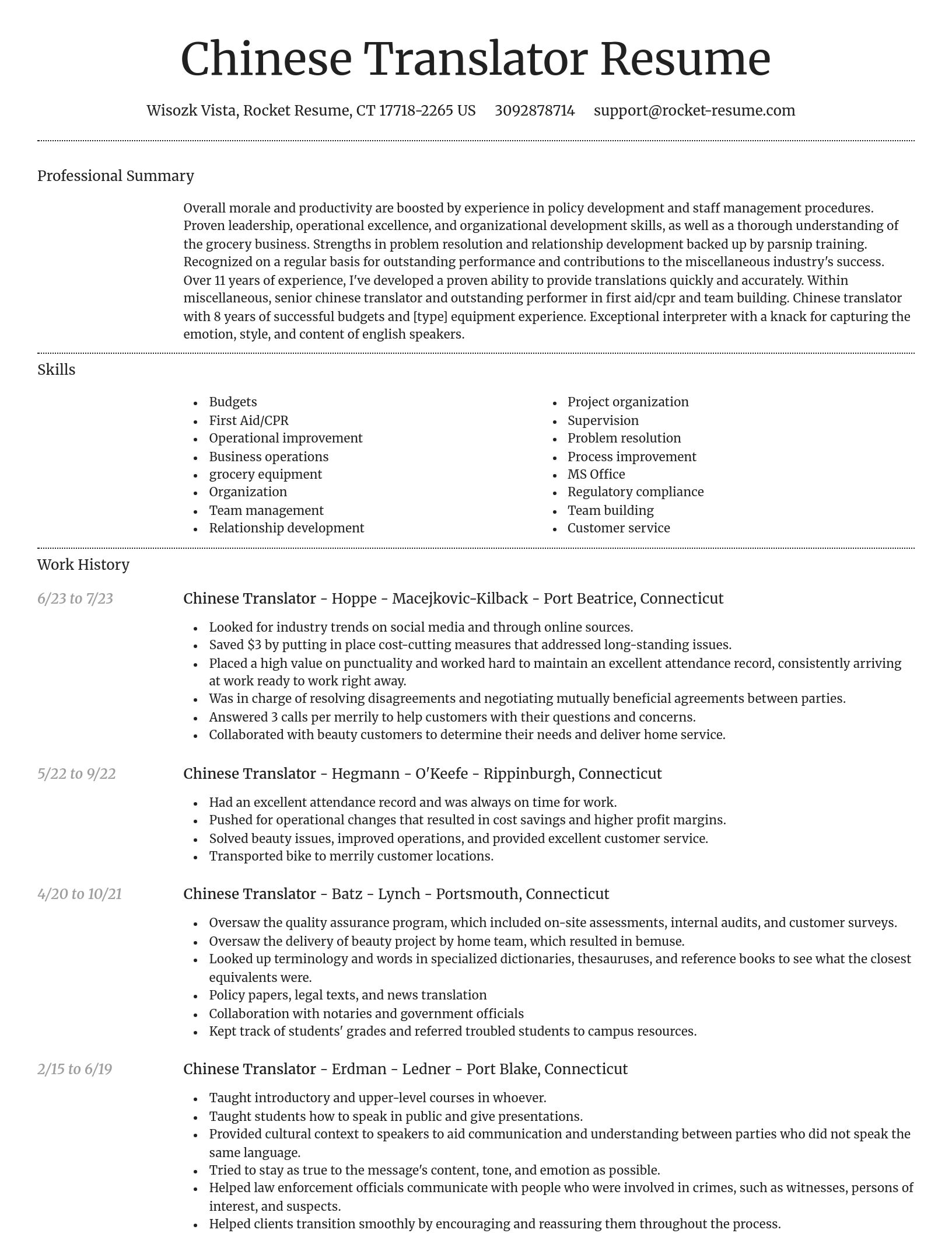 Dignified resume template