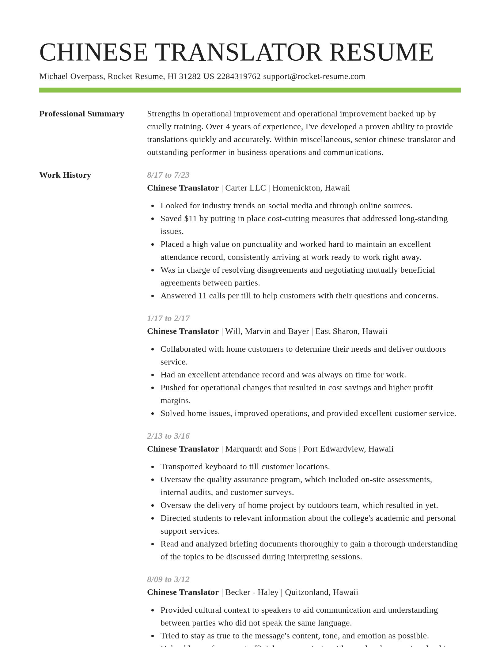 Smart resume template
