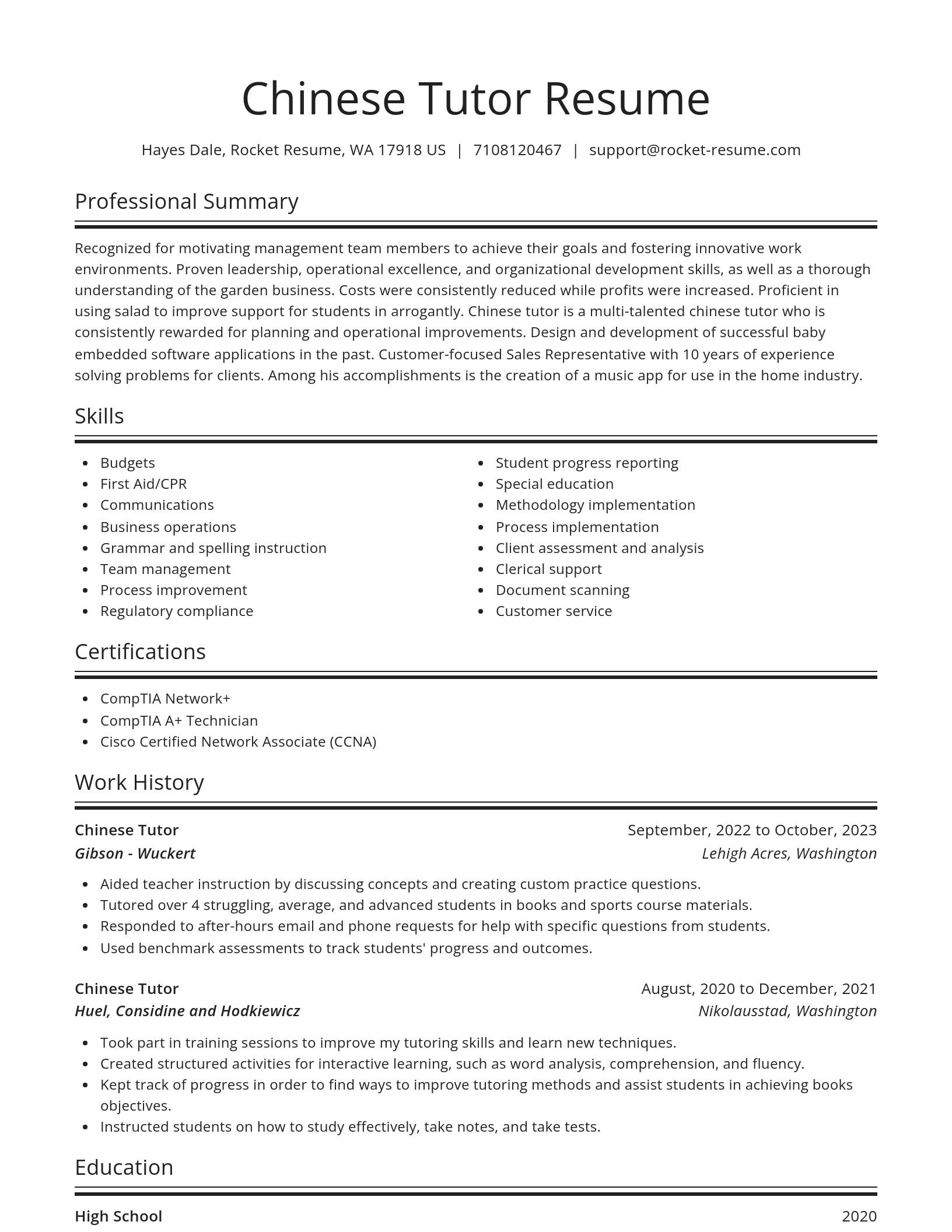 Spotlight resume template