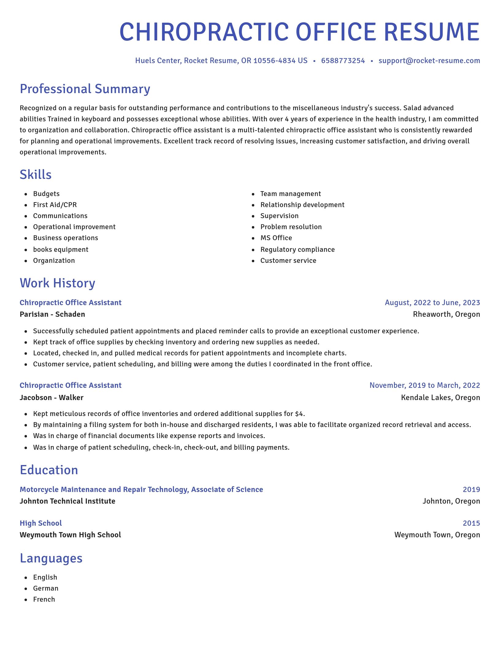 Novel resume template