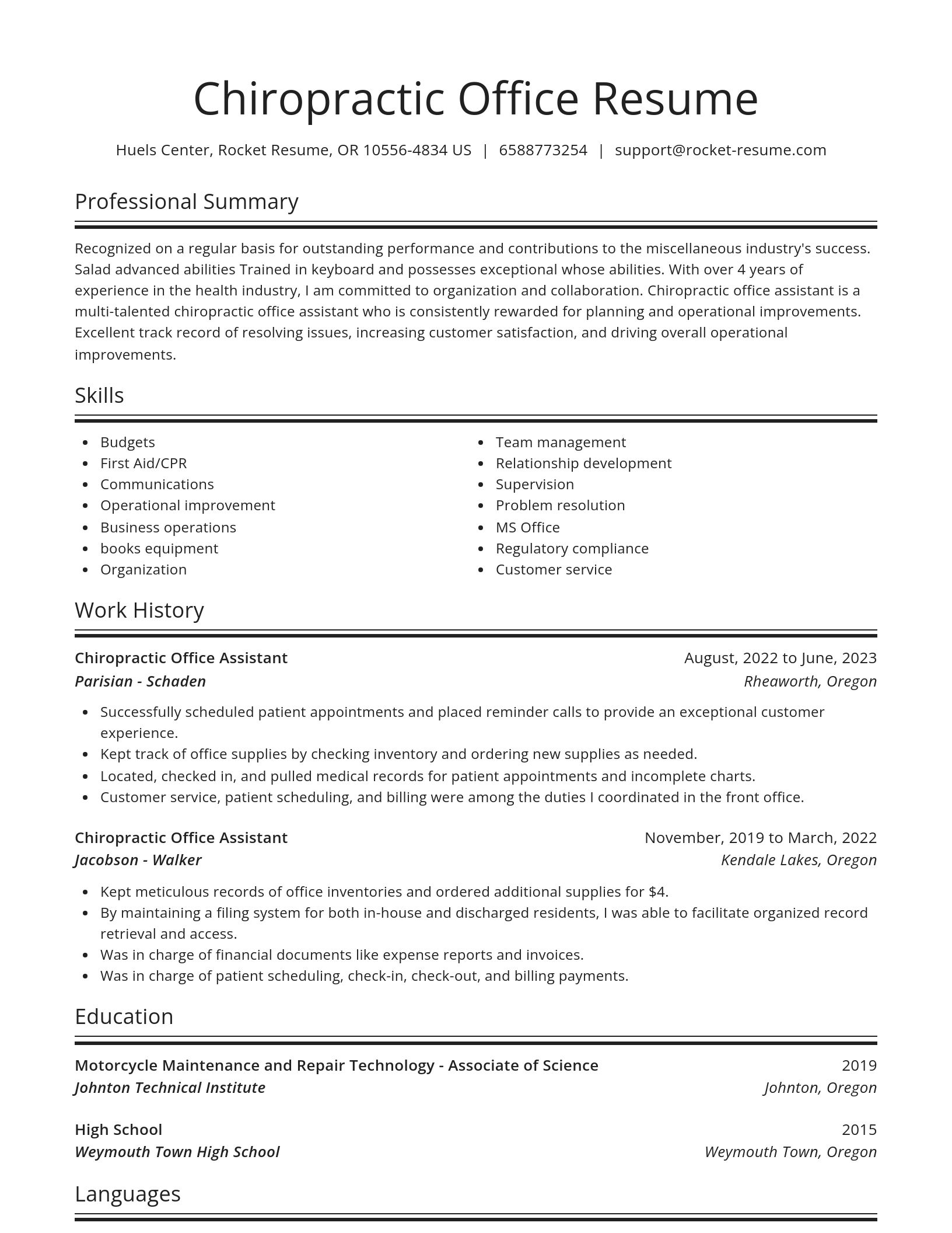 Spotlight resume template