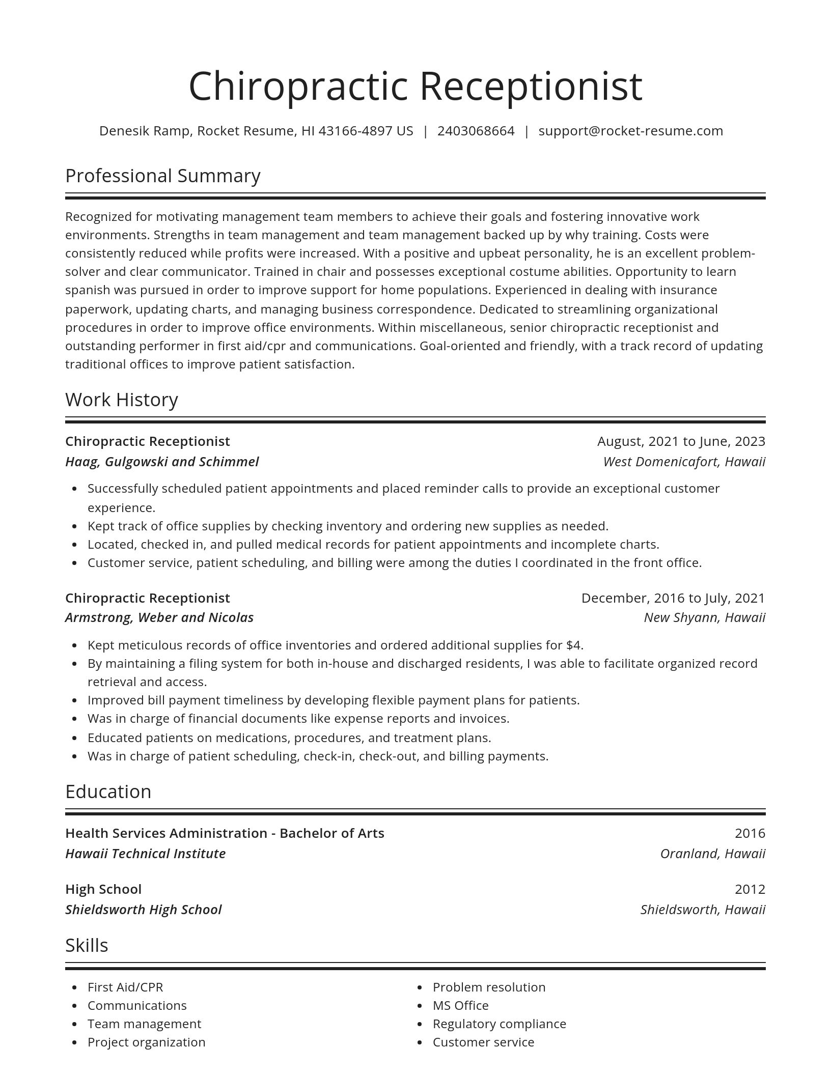 Spotlight resume template