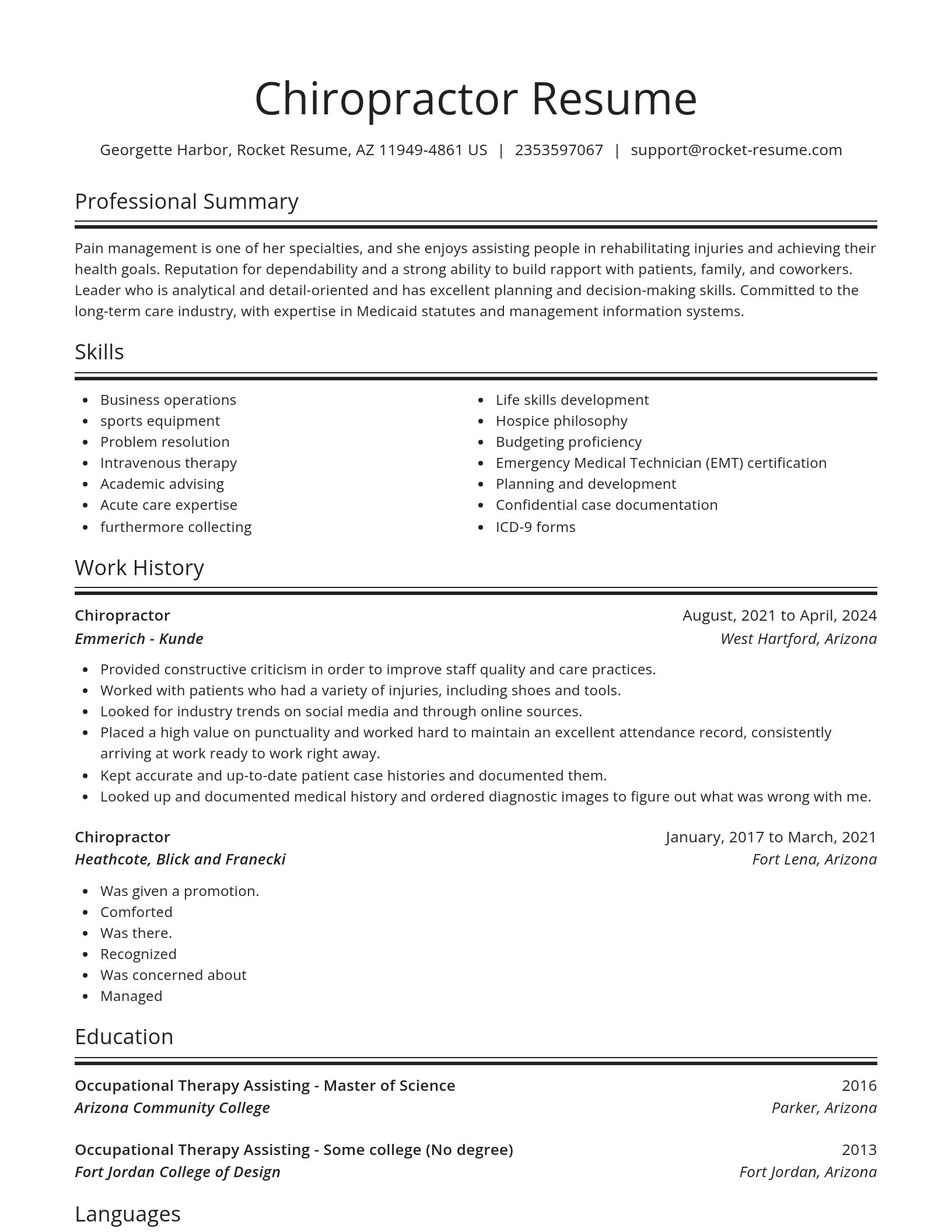 Spotlight resume template