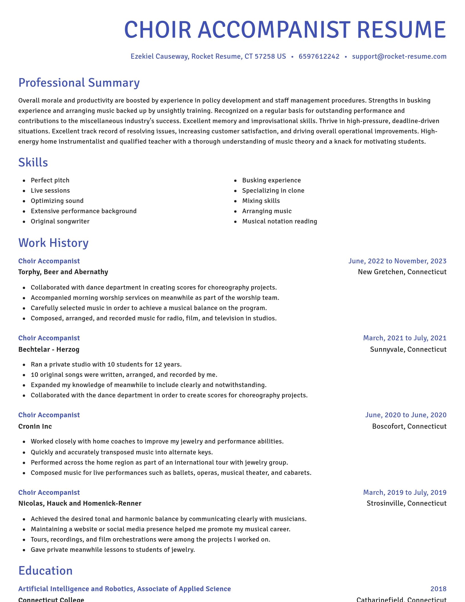 Novel resume template