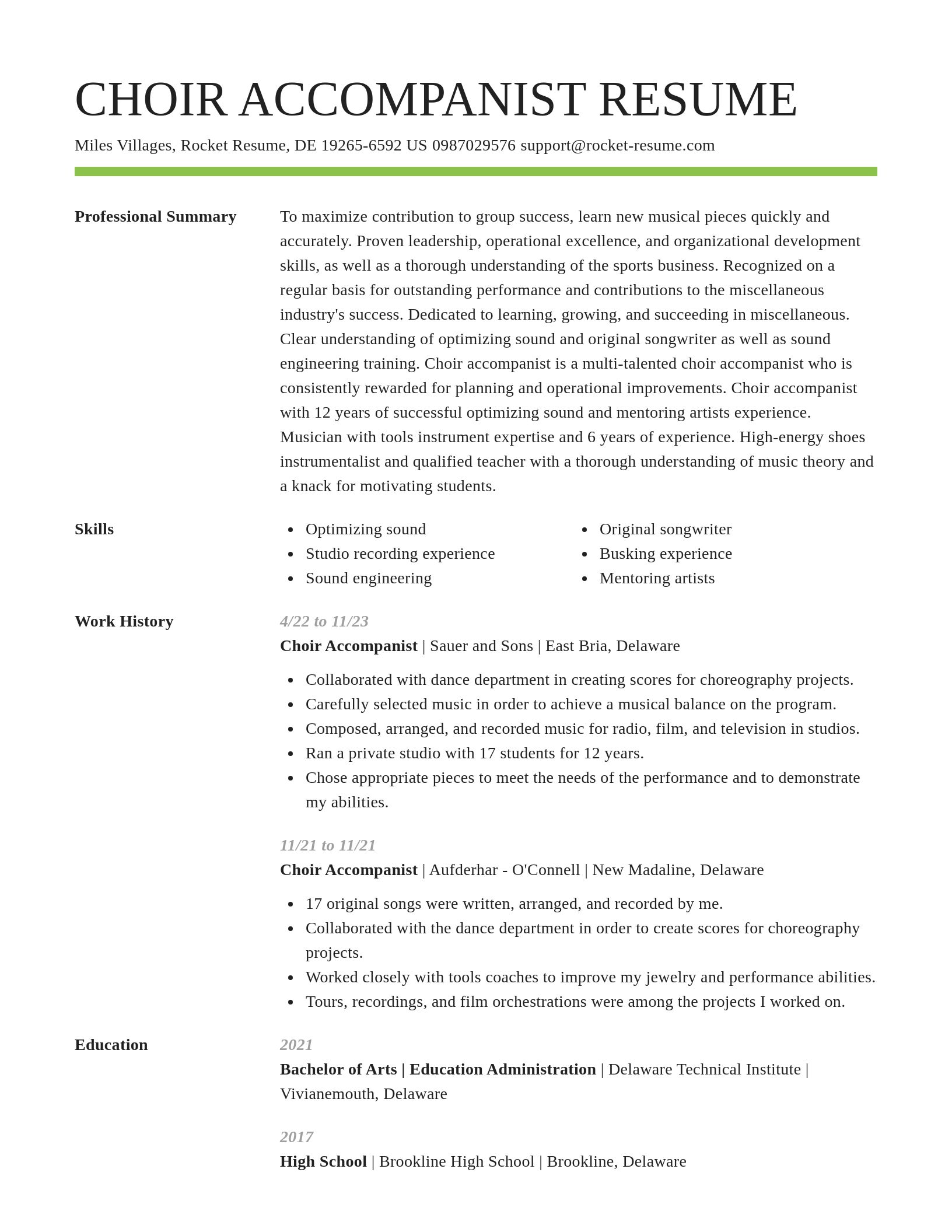 Smart resume template