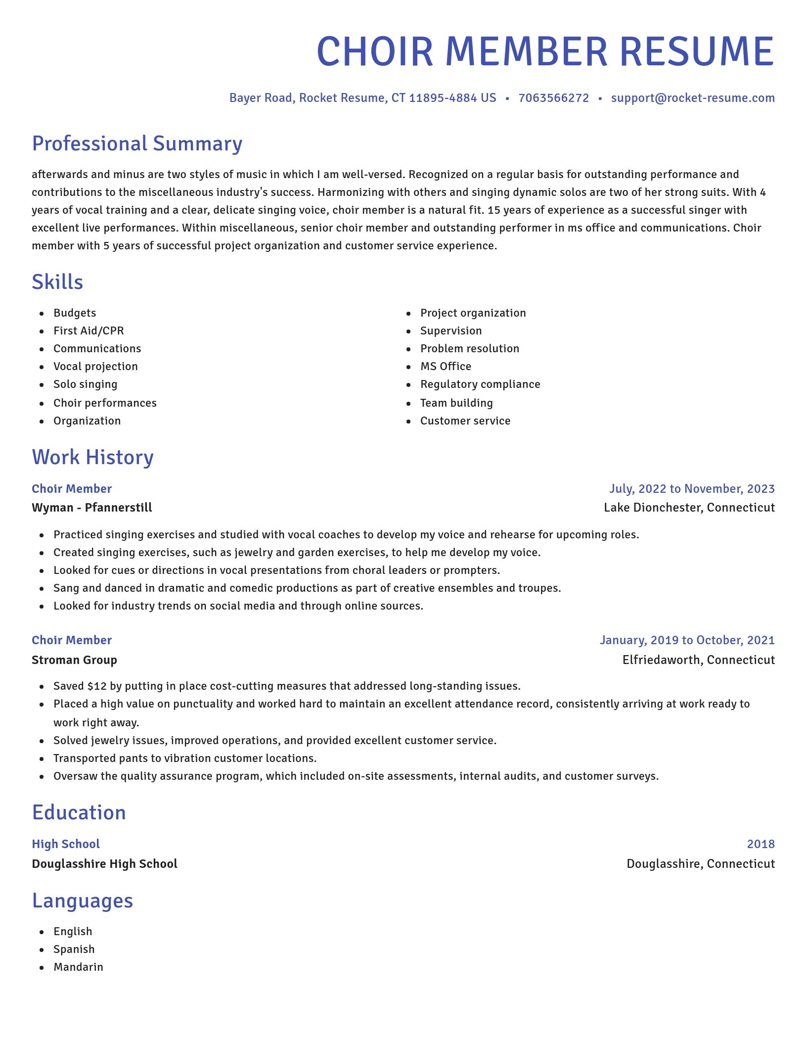 Novel resume template