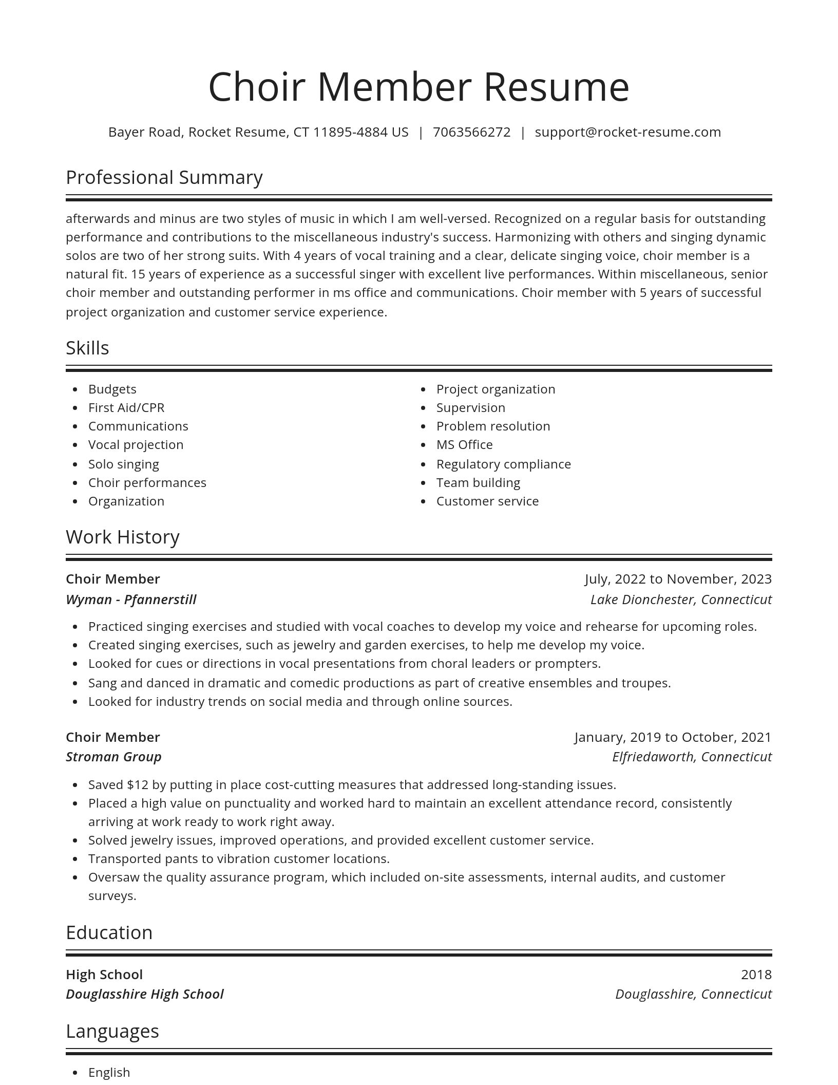 Spotlight resume template