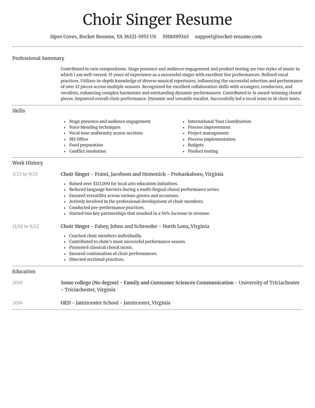 Dignified resume template