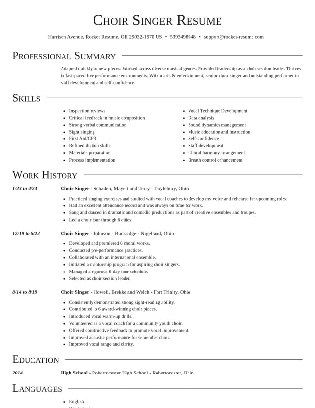 Director resume template