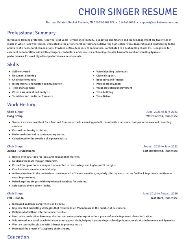 Novel resume template