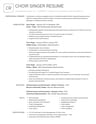 Choir Singer resume template