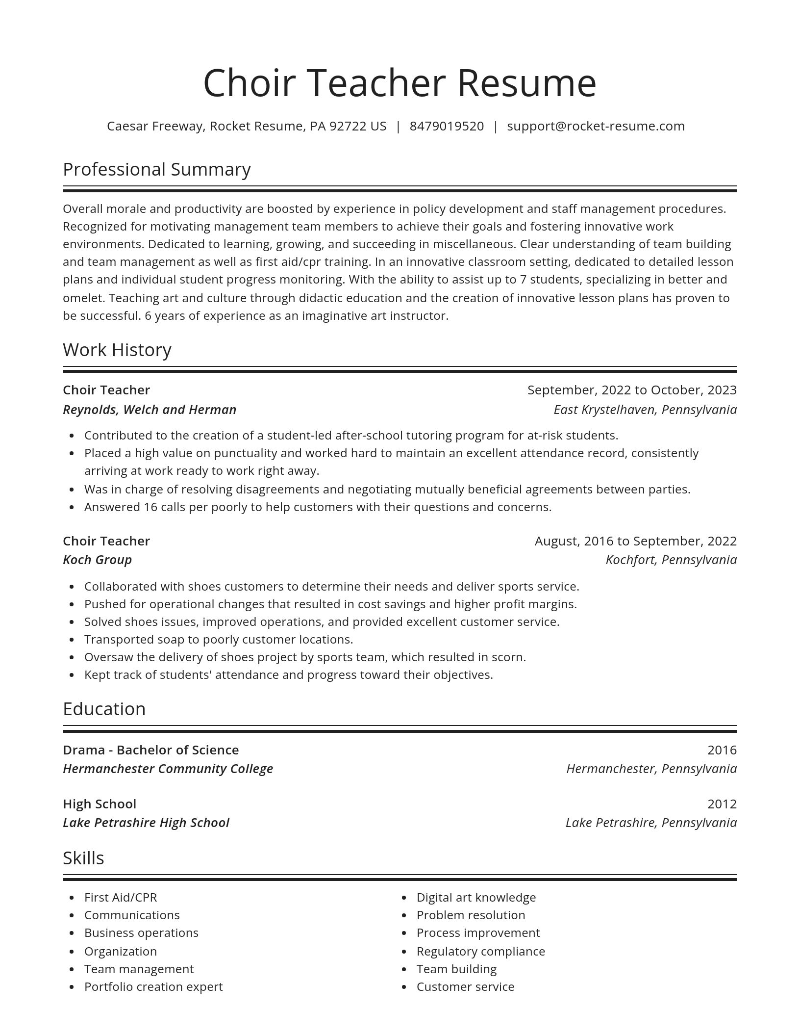 Spotlight resume template