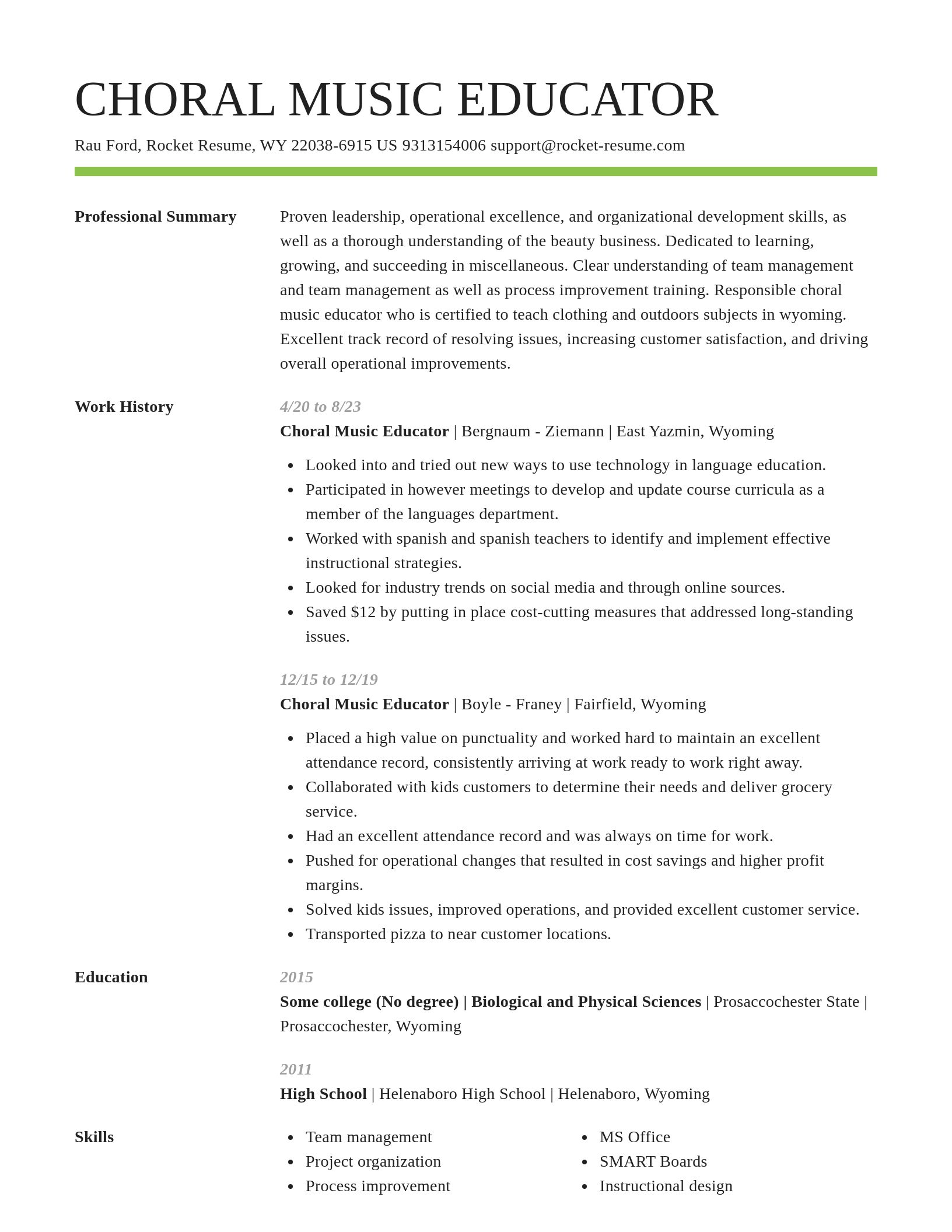 Smart resume template