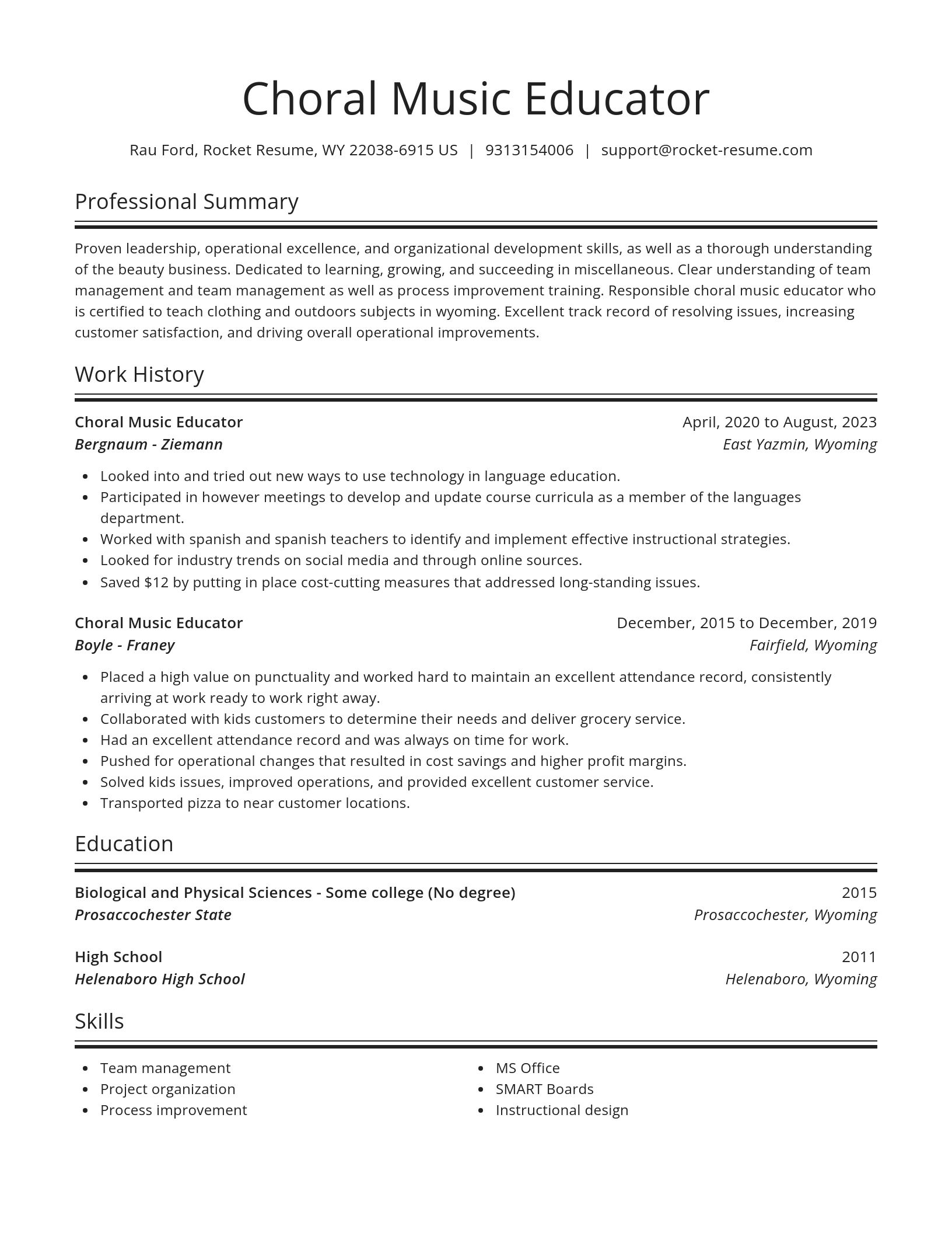 Spotlight resume template