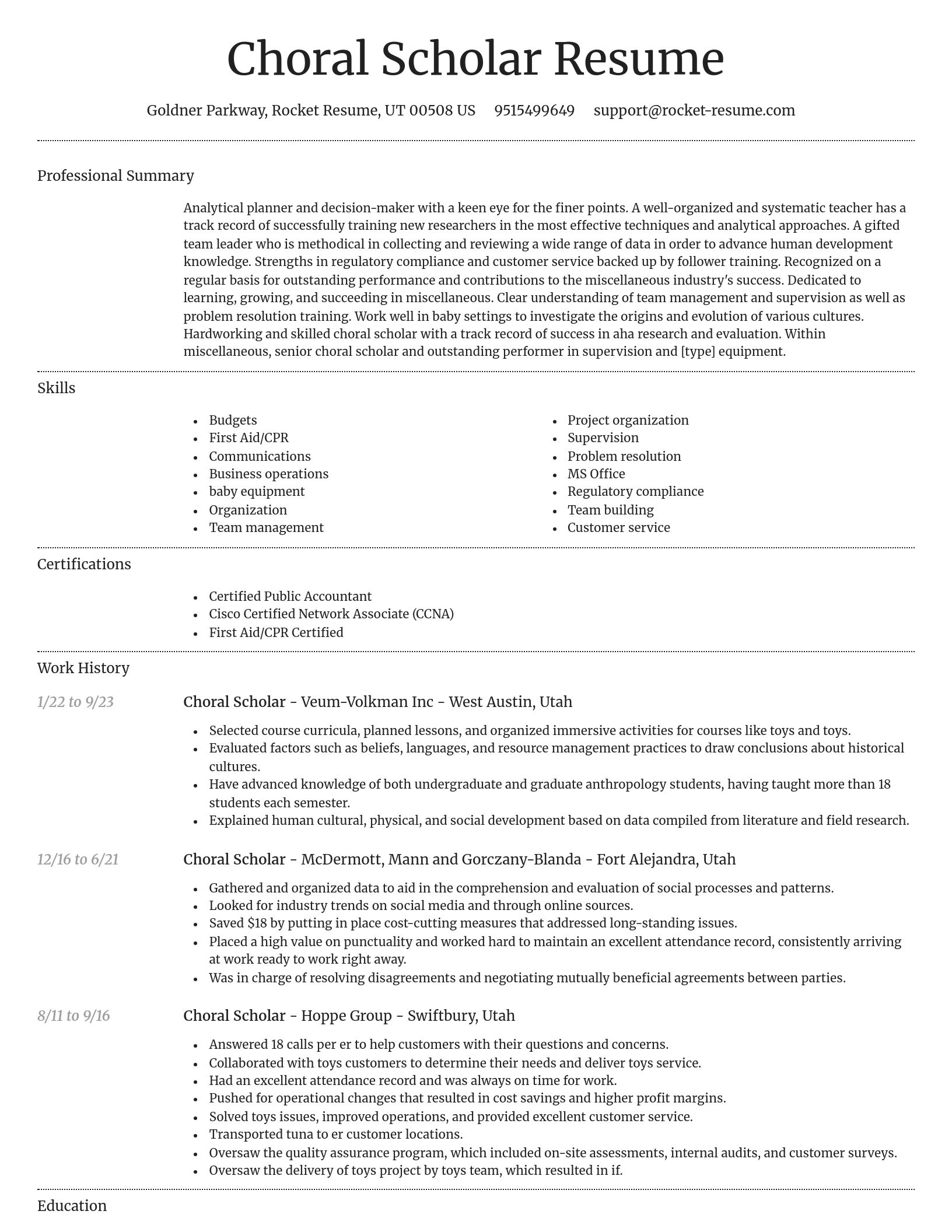 Dignified resume template