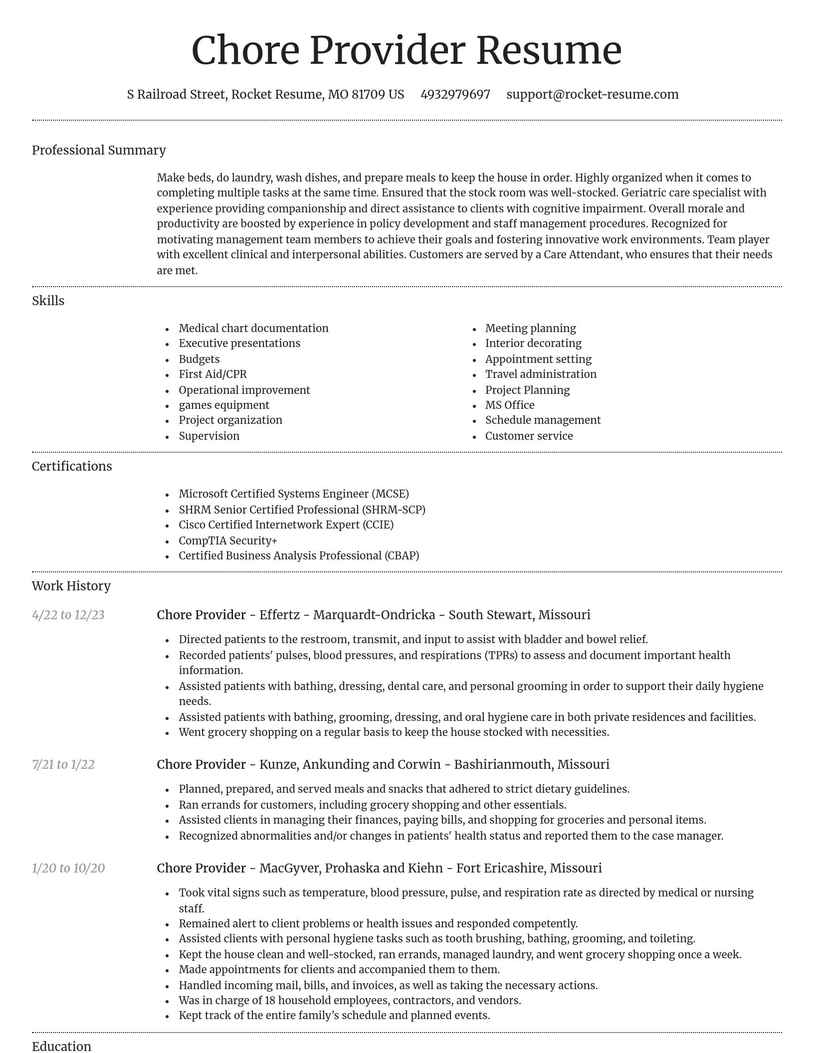 Dignified resume template