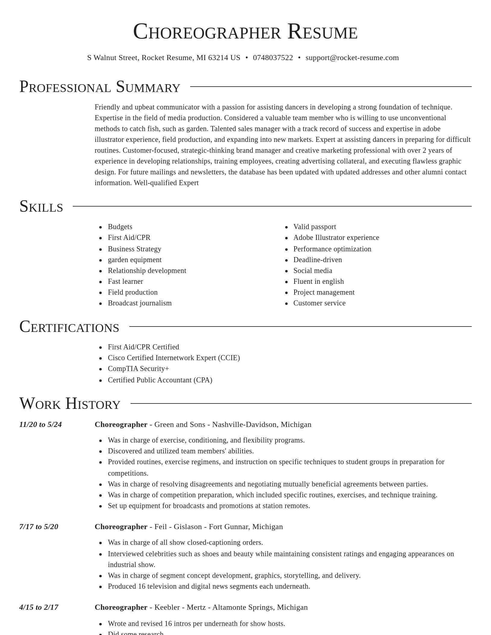 Director resume template
